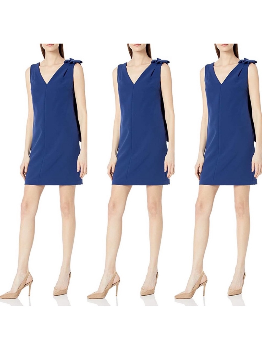 Donna Morgan navy Blue Shift Dress with Bow